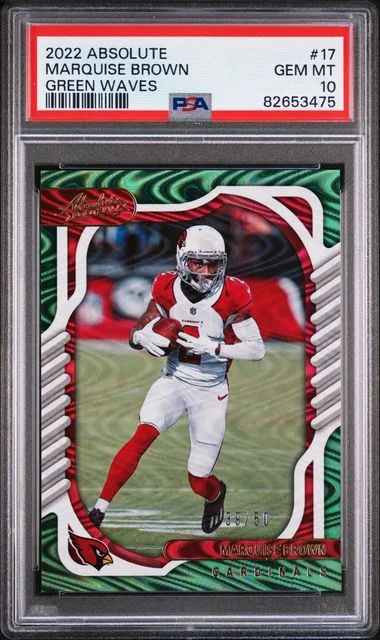 2022 Panini Absolute Marquise Brown Green Waves #17 card image