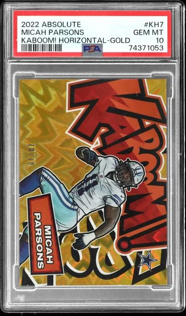 2022 Panini Absolute Micah Parsons Kaboom! Horizontal Gold #KHh7 card image
