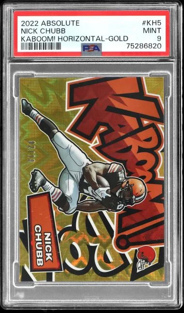 2022 Panini Absolute Nick Chubb Kaboom! Horizontal Gold #KH5 card image