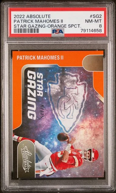 2022 Panini Absolute Patrick Mahomes II Star Gazing Orange Spectrum #SG-2 card image
