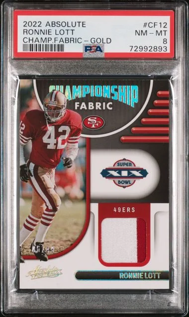 2022 Panini Absolute Ronnie Lott Championship Fabric Gold #CF-12 card image