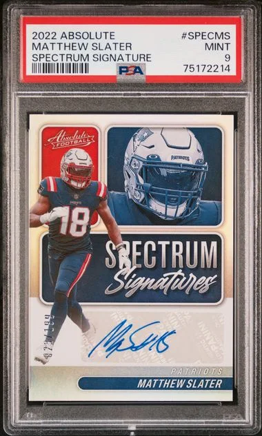 2022 Panini Absolute Spectrum Signatures Specms Matthew Slater #no-number card image