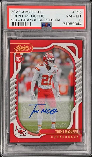 2022 Panini Absolute Trent Mcduffie Signature-Orange Spectrum #195 card image