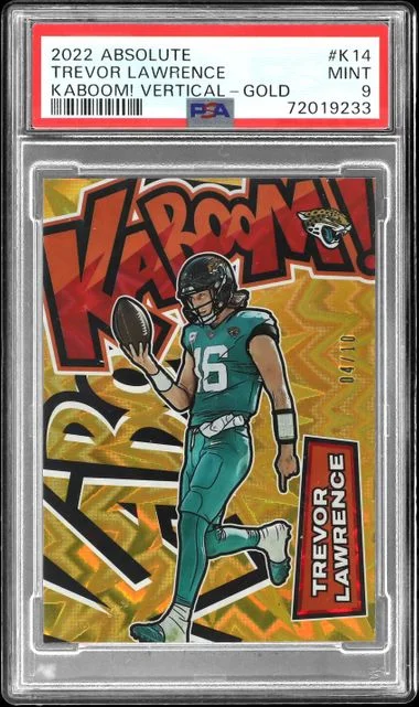 2022 Panini Absolute Trevor Lawrence Kaboom! Vertical Gold #K14 card image