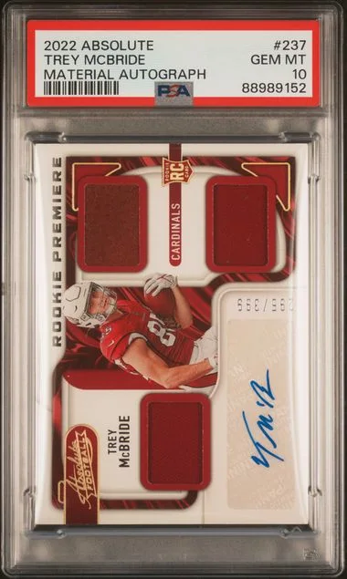 2022 Panini Absolute Trey McBride Material Autograph #237 card image
