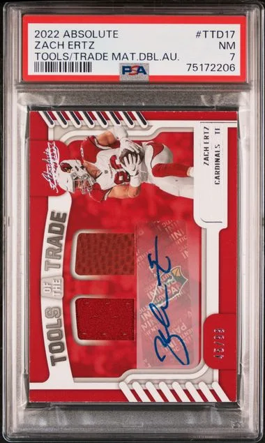 2022 Panini Absolute Zach Ertz Tools Of The Trade Materials Double Autographs #TTD-17 card image