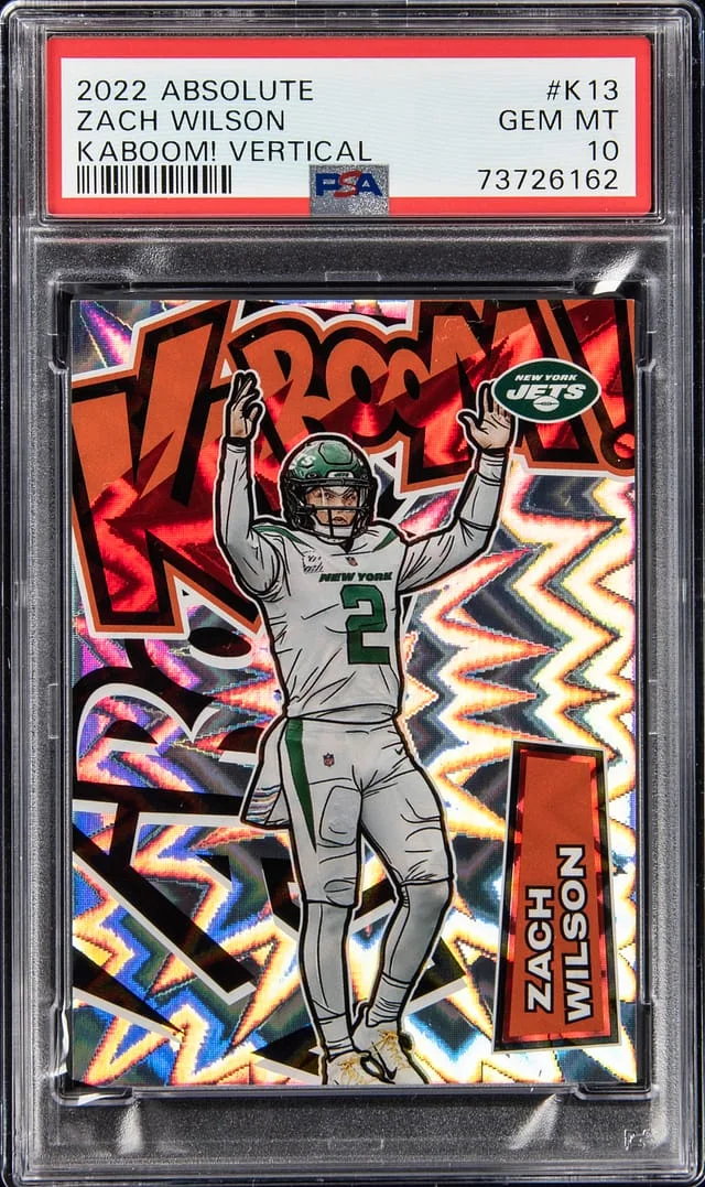 2022 Panini Absolute Zach Wilson Kaboom! Vertical #K13 card image