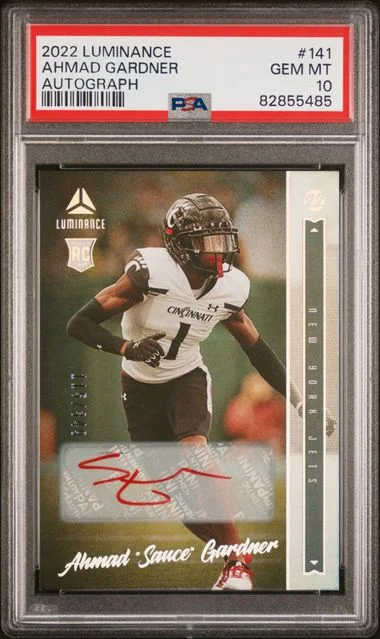 2022 Panini Ahmad Sauce Gardner Luminance Autograph #141 card image