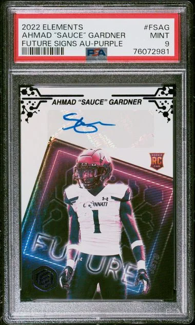 2022 Panini Ahmad Sauce Gardner Elements Future Signs Autographs Purple #FSAG card image