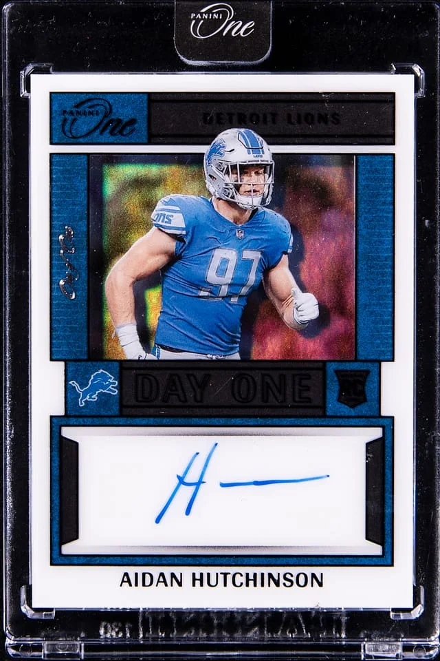 2022 Panini Aidan Hutchinson One Day One Autographs Black #102 card image