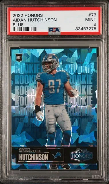2022 Panini Aidan Hutchinson Honors Blue #73 card image