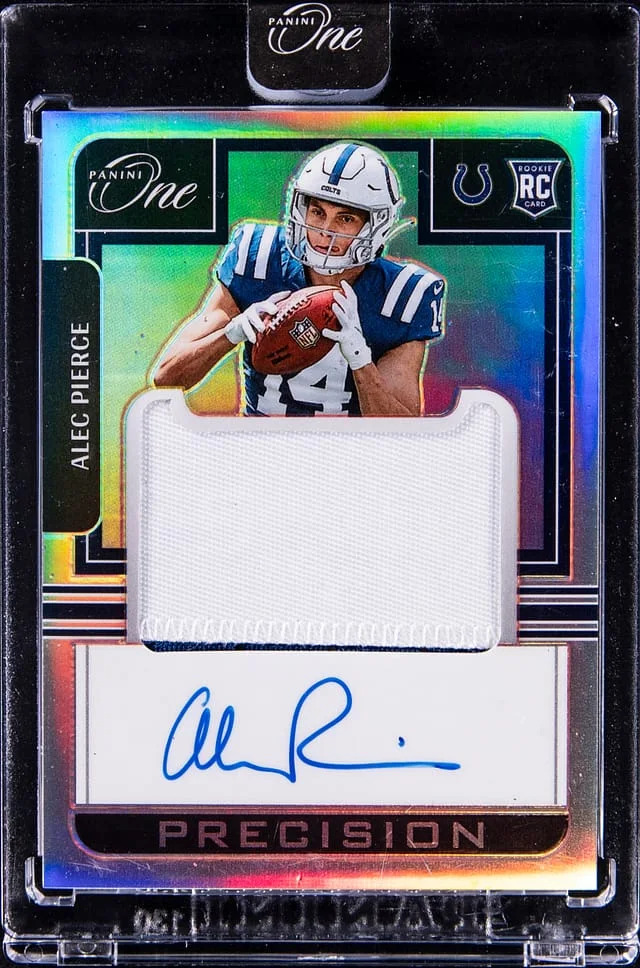 2022 Panini Alec Pierce One Precision Patch Autograph #318 card image