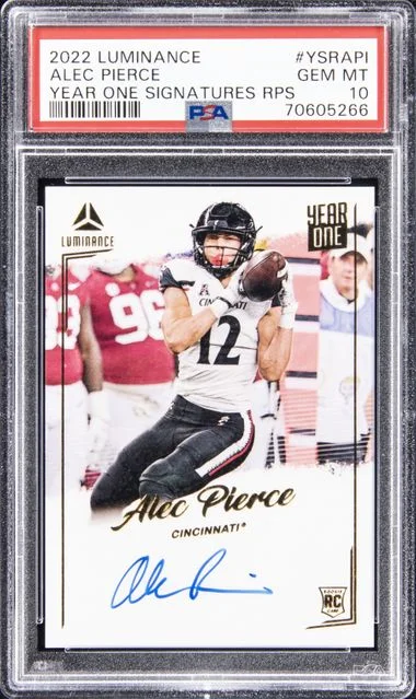 2022 Panini Alec Pierce Luminance Year One Signatures RPS #YSR-API card image