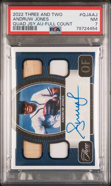 2022 Panini Andruw Jones Three and Two Quad Jersey Autographs Full Count #QJAAJ card image
