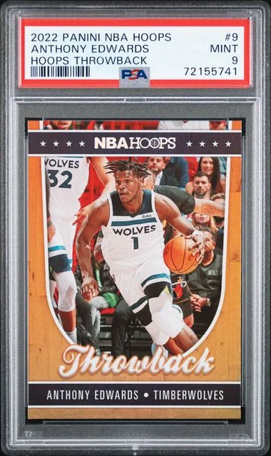 2022 Panini Anthony Edwards NBA Hoops Hoops Throwback #9 card image