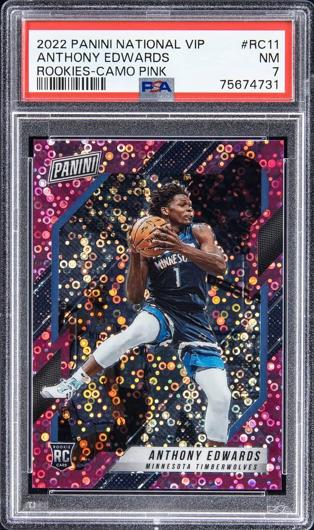 2022 Panini Anthony Edwards National VIP Rookies Camo Pink #RC11 card image