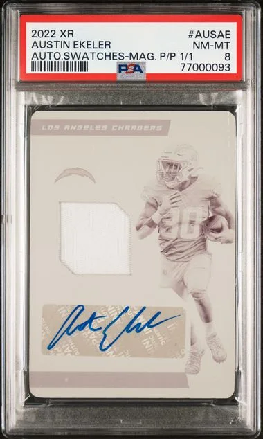 2022 Panini Austin Ekeler Xr Autographed Swatches #AUSAE card image
