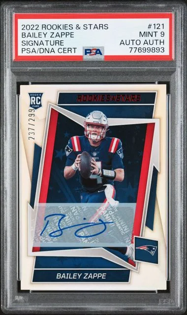 2022 Panini Bailey Zappe Rookies & Stars Signature #121 card image