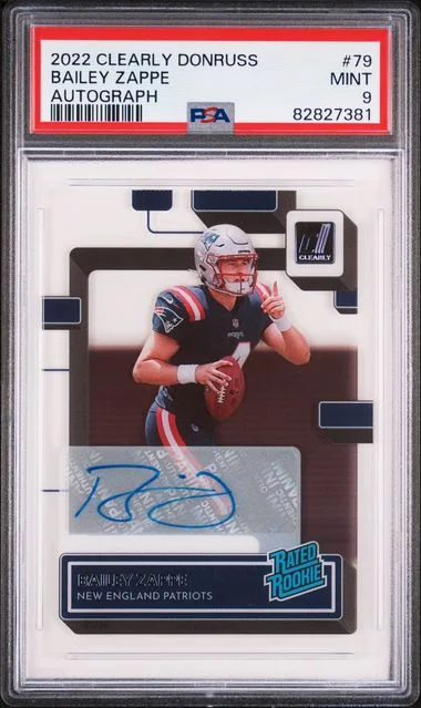 2022 Panini Bailey Zappe Clearly Donruss Autograph #79 card image