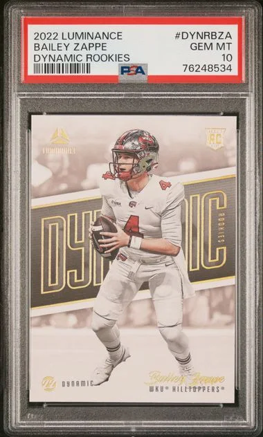 2022 Panini Bailey Zappe Luminance Dynamic Rookies #DYNR-BZA card image