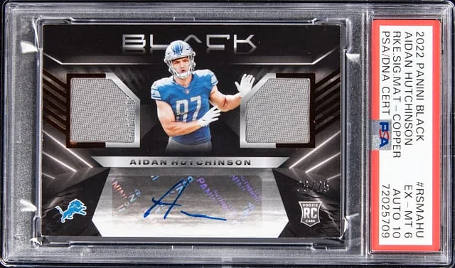 2022 Panini Black Aidan Hutchinson Signed Materials - Cooper #RSMAHU card image