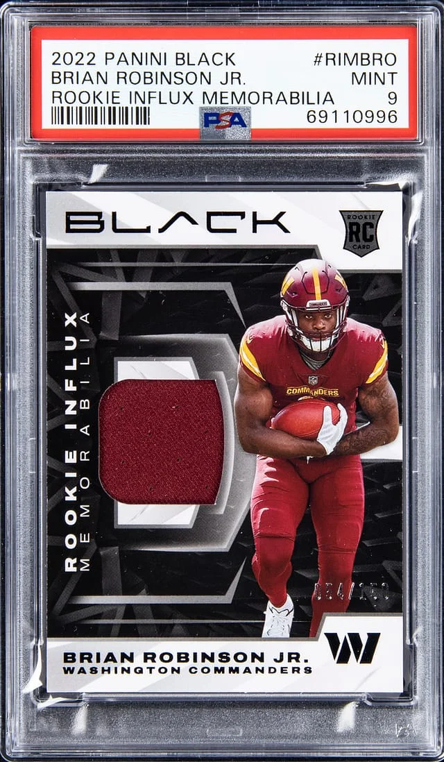 2022 Panini Black Brian Robinson Jr. Influx Memorabilia #RIM-BRO card image