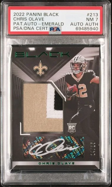 2022 Panini Black Chris Olave Patch Autograph-Emerald #213 card image