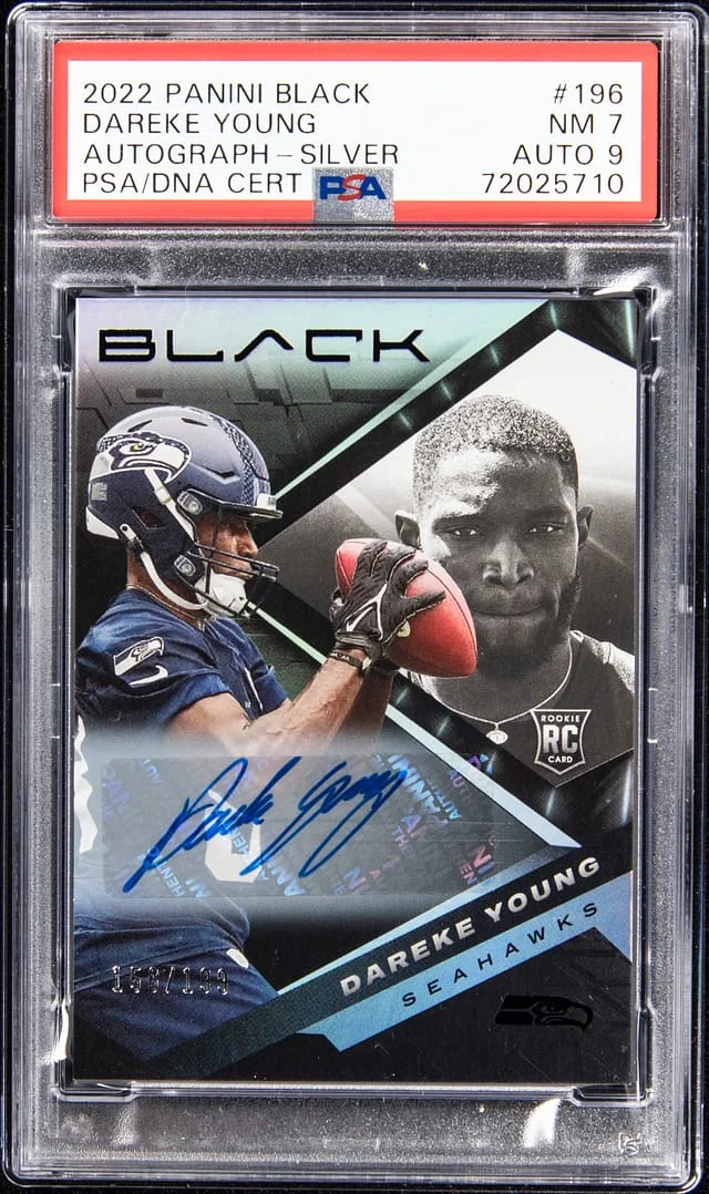 2022 Panini Black Dareke Young Autograph - Silver #196 card image