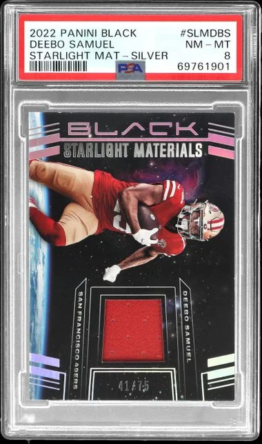 2022 Panini Black Deebo Samuel Starlight Materials Silver #SLM-DBS card image