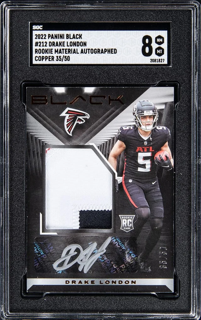 2022 Panini Black Drake London Patch Autograph-Silver #212 card image
