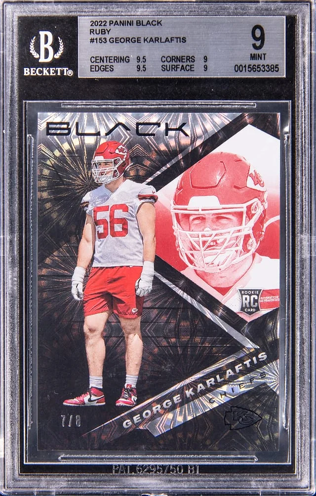 2022 Panini Black George Karlaftis Ruby #153 card image