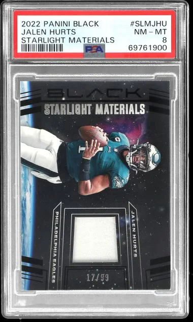 2022 Panini Black Jalen Hurts Starlight Materials #SLM-JHU card image