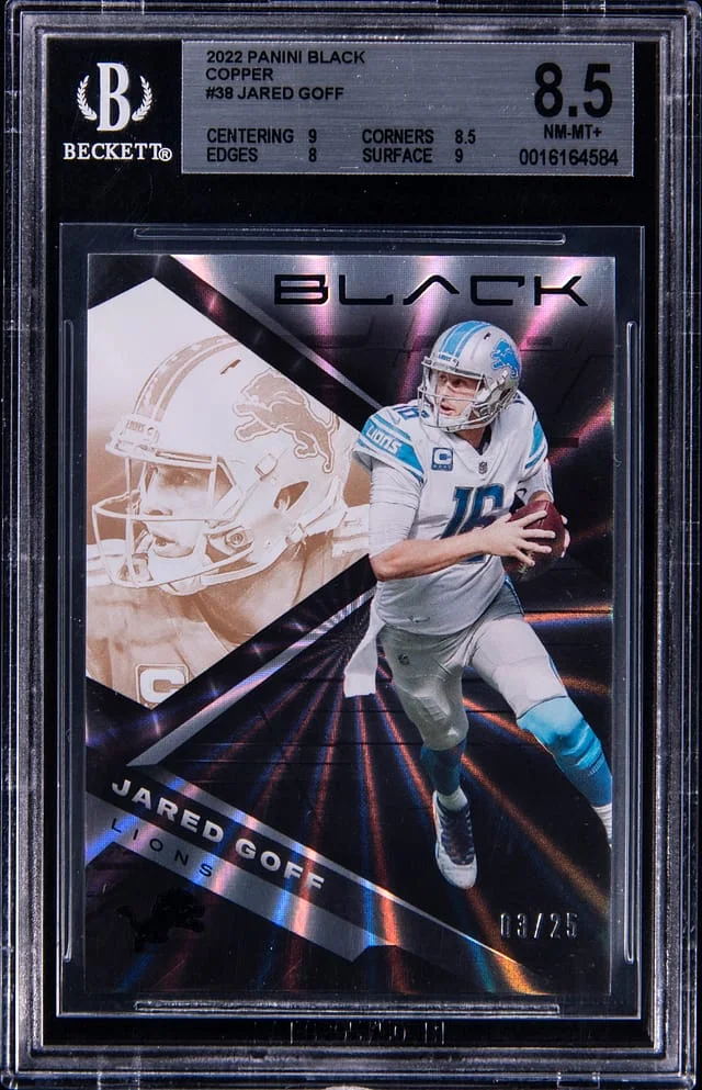 2022 Panini Black Jared Goff Copper #38 card image