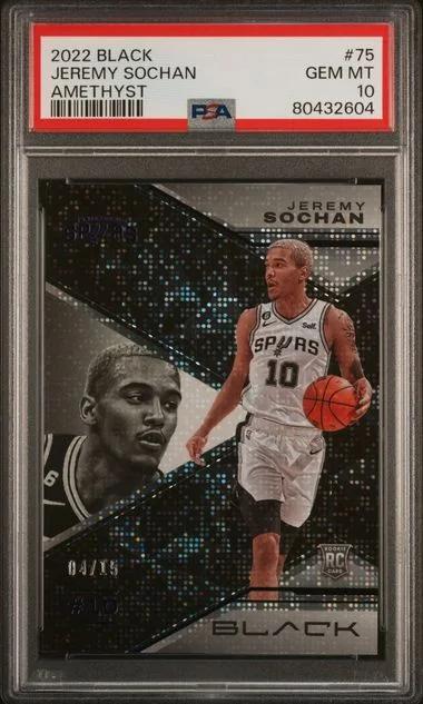2022 Panini Black Jeremy Sochan Amethyst #75 card image