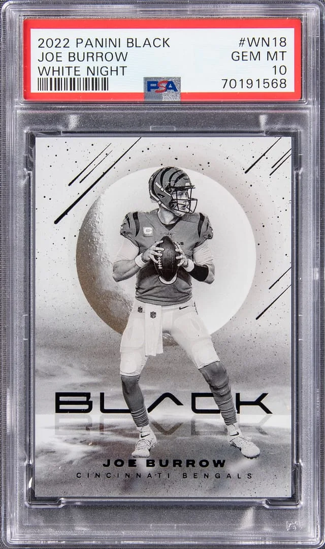 2022 Panini Black Joe Burrow White Night #WN-18 card image