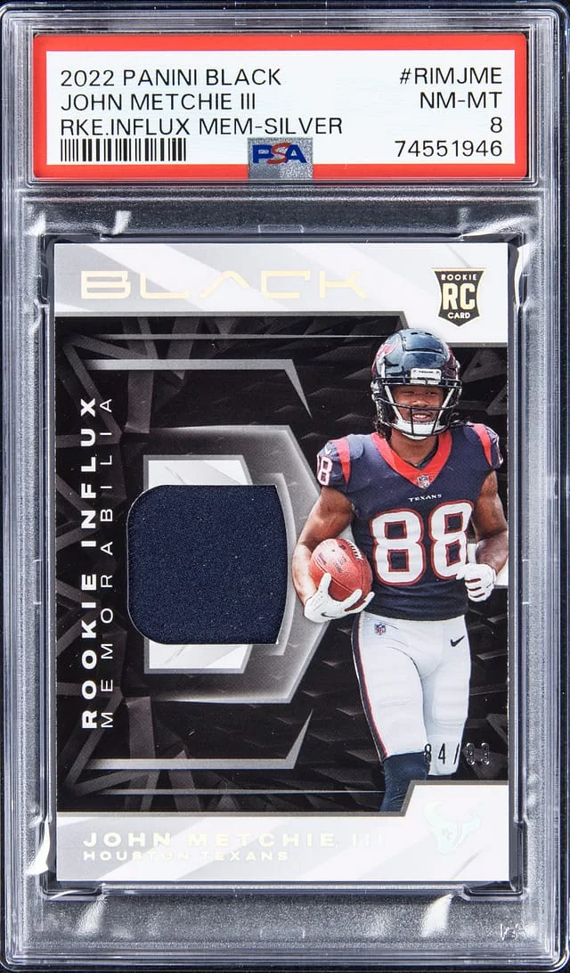 2022 Panini Black John Metchie III Influx Memorabilia Silver #RIMJME card image