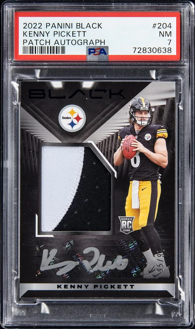 2022 Panini Black Kenny Pickett Patch Autograph #204 card image