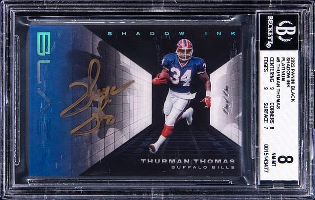 2022 Panini Black Shadow Ink Platinum #SHI=TTH Thurman Thomas #no-number card image