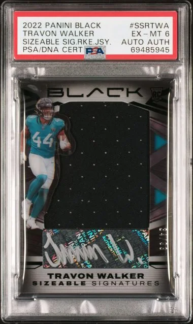 2022 Panini Black Sizeable Signatures Jersey Ssrtwa Travon Walker #no-number card image