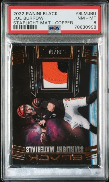 2022 Panini Black Starlight Materials Copper#SLM-JBU Joe Burrow #no-number card image