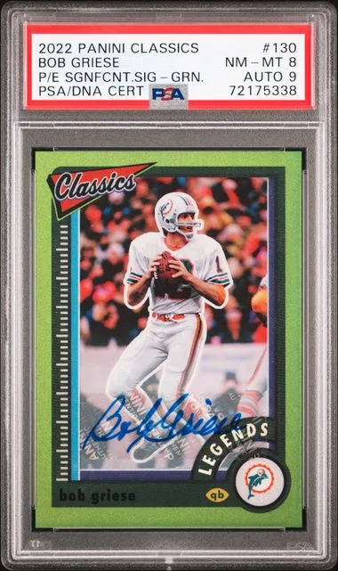 2022 Panini Bob Griese Classics Premium Edition Significant Signatures Green #130 card image