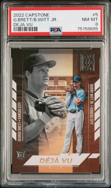 2022 Panini Bobby Witt Jr./George Brett Capstone Deja Vu #5 card image