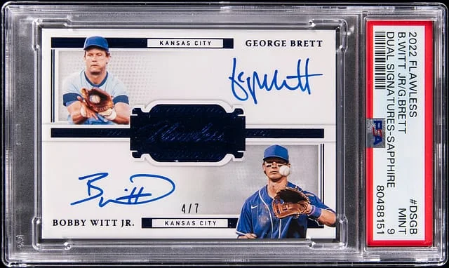 2022 Panini Bobby Witt/George Brett Flawles Dual Signatures Sapphire #DS-GB card image