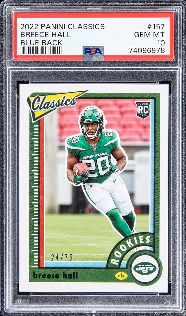 2022 Panini Breece Hall Classics Blue Back #157 card image