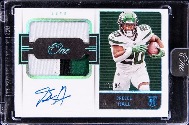 2022 Panini Breece Hall One Patch Autograph (RPA) #39 card image