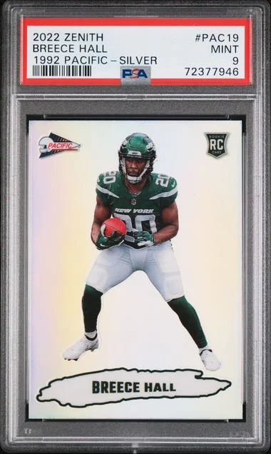2022 Panini Breece Hall Zenith 1992 Pacific Silver #PAC-19 card image