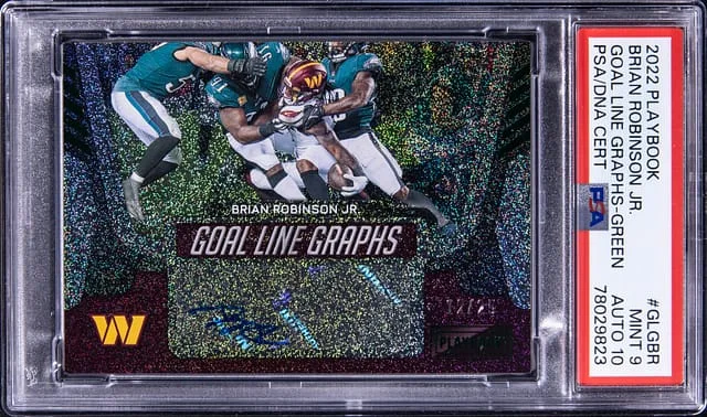 2022 Panini Brian Robinson Jr Playbook Goal Line Graphs-Green #GLGBR card image