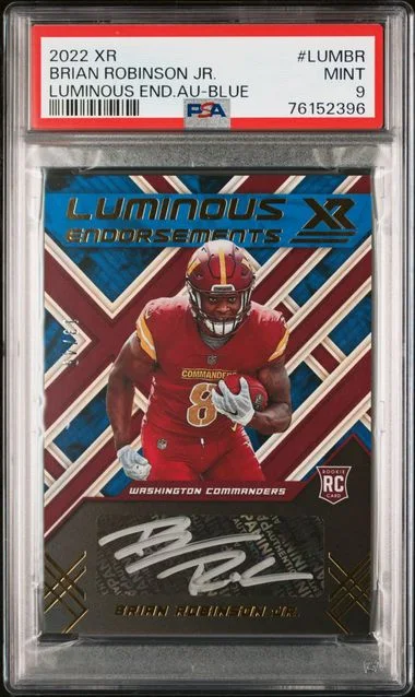 2022 Panini Brian Robinson Jr. XR Luminous Endorsements Autographs Blue #LUM-BR card image