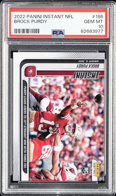2022 Panini Brock Purdy (/2247) Instant NFL #186 card image