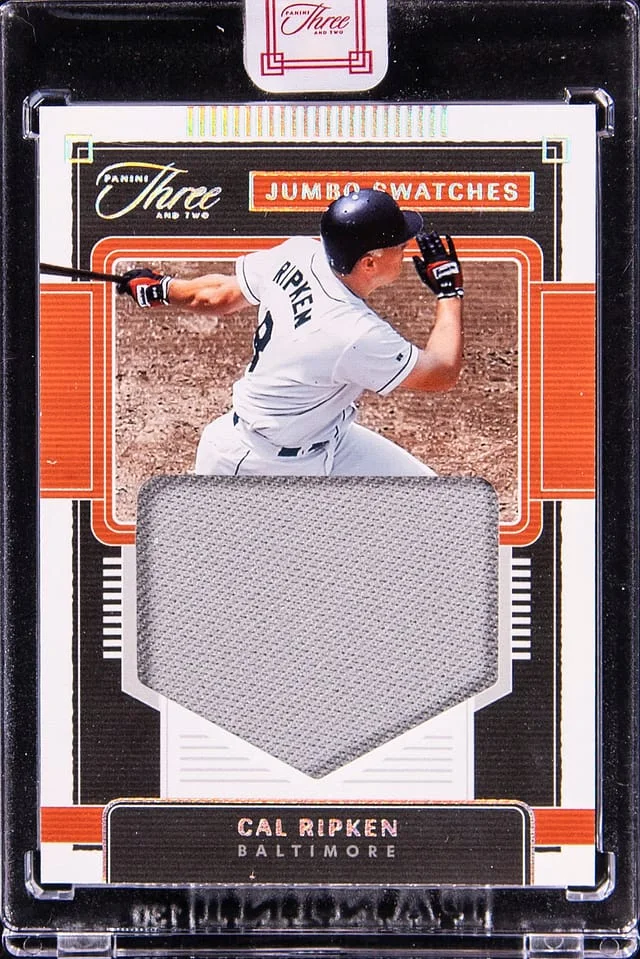 2022 Panini Cal Ripken Three and Two Jumbo Swatches #JS-CR card image